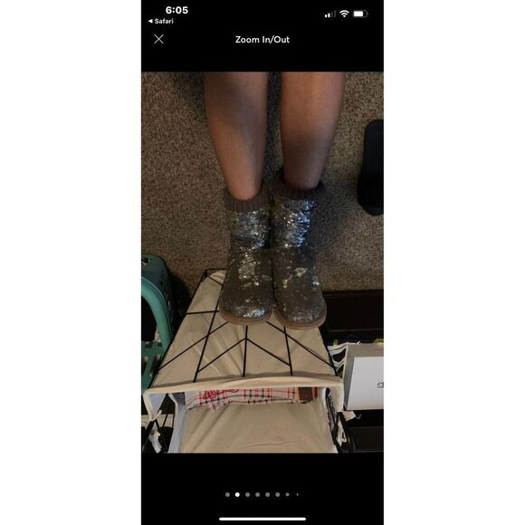 Vs pINK mukluks fur lined sequin boots M y2k htf - Picture 2 of 10